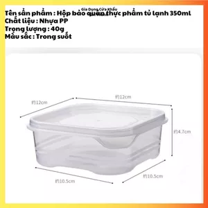 HỘP NHỰA CÓ NẮP ĐỰNG THỰC PHẨM TỦ LẠNH 350ML - Giải Pháp Lưu Trữ Tiện Dụng