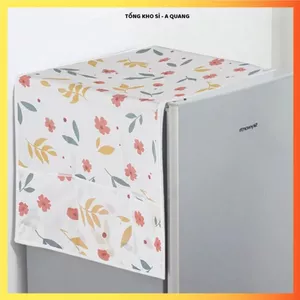 COMBO 2 TẤM CHE TỦ LẠNH MÁY GIẶT CAO CẤP - Khăn Phủ Chống Thấm Nước Có Ngăn Để Đồ Tiện Lợi