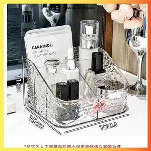 Khay Đựng Mỹ Phẩm Decor Bàn Trang Điểm - KỆ VÂN SÓNG NƯỚC NHỰA TRONG SUỐT CAO CẤP