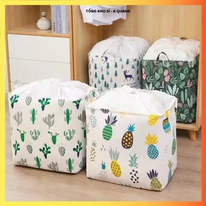 Túi Đựng Quần Áo Chăn Màn Gấp Gọn - GIỎ ĐỰNG ĐỒ BẰNG VẢI CỠ LỚN Dây Rút Chắc Chắn Bền Đẹp