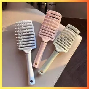 LƯỢC MÁT XA DA ĐẦU GỠ RỐI TÓC MỀM MƯỢT - Lược Tạo Phồng Tóc Bán Nguyệt Cao Cấp,Thiết Kế Chuyên Dụng Giảm Gãy Rụng Tóc