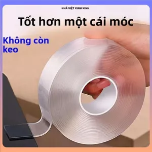 BĂNG KEO HAI MẶT TRONG SUỐT CAO CẤP, Dán Kính Kim Loại Nhựa Tiện Dụng, Siêu Dính, Dễ Sử Dụng