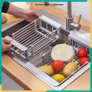 RỔ GÁC BỒN RỬA CHÉN INOX 304 CAO CẤP - Kệ Đựng Bát Điều Chỉnh Kích Thước,Chất Liệu Nhựa PP Và Thép Không Gỉ Bền Đẹp