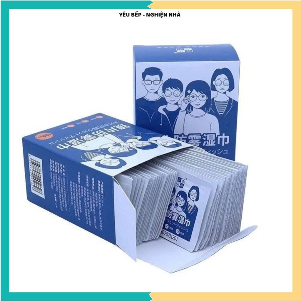 KHĂN LAU MẮT KÍNH CHỐNG SƯƠNG TIỆN DỤNG - Hộp 100 Khăn Lau Công Nghệ Nano Nhật Bản,Khăn Lau Giúp Làm Sạch Kính Hiệu Quả