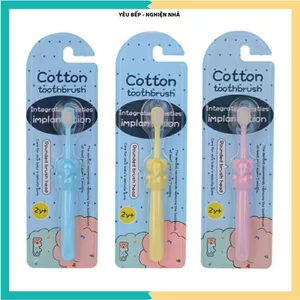 BÀN CHẢI LÔNG TƠ COTTON SIÊU MỊN CHO BÉ - Bàn Chải Hoạt Hình Siêu Mềm,Thiết Kế An Toàn Giúp Bé Làm Sạch Răng