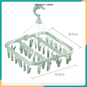 Móc nhựa chùm 32 KẸP PHƠI TẤT VỚ ĐỒ TRẺ SƠ SINH
