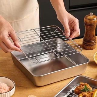 [HOT] Khay Nướng Kèm Vỉ Vuông Khuôn Inox 304 ...