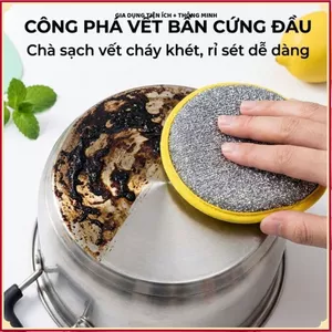 RỬA CHÉN CỌ NỒI 2 MẶT CAO CẤP, Lưới Tạo Bọt Dày Dặn, Làm Sạch Xoong Nồi Hiệu Quả