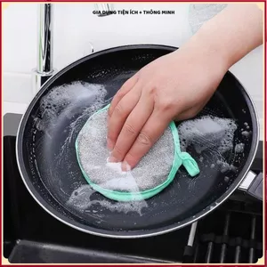 Combo 5 Miếng Rửa Chén Bát 2 Mặt Mềm Mại, BỌT BIỂN CỌ RỬA XOONG NỒI CHẢO TIỆN LỢI