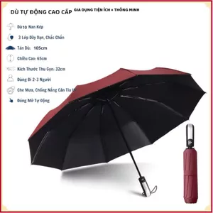 Ô DÙ CHE MƯA,che nắng 8 lan kép nan mở đóng tự động bằng nút bấm,chống tia UV chống thấm nước
