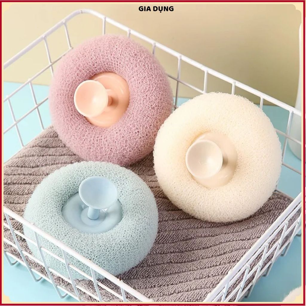 (COMBO 5) BÔNG TẮM XƠ MƯỚP 3D CAO CẤP - Tạo Bọt Mịn Làm Sạch Da