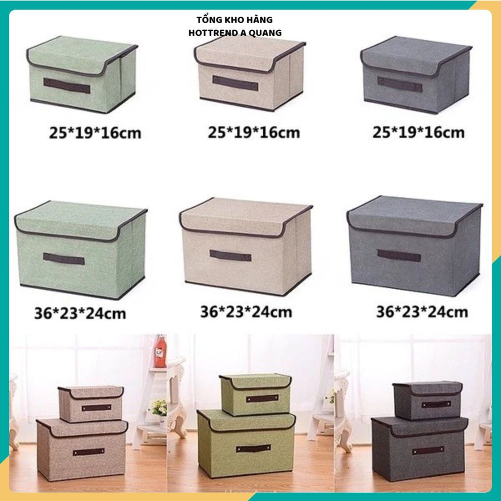 (COMBO 2) THÙNG ĐỰNG QUẦN ÁO BẰNG VẢI CAO CẤP -  Hộp Đựng Đồ Chơi Có Nắp