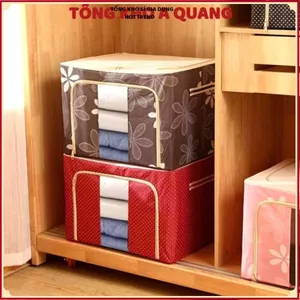 Tủ Khung Thép, Túi Đựng Quần Áo Chăn Màn Khung Thép Dày 3mm Vải Oxford Cỡ Lớn 66l, Gấp Gọn Tiện Lợi