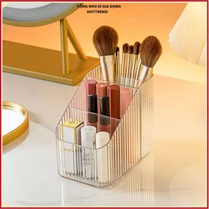 KHAY ĐỰNG MỸ PHẨM 3 NGĂN NHỰA TRONG SUỐT KIỂU MICA - Thiết Kế Gọn Gàng Tiện Lợi