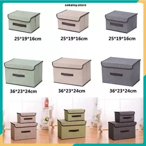 THÙNG ĐỰNG QUẦN ÁO ĐỒ CHƠI GẤP GỌN BẰNG VẢI CỨNG CÁP CÓ NẮP ĐẬY - Hộp Đựng Đồ Đa Năng Tiện Lợi