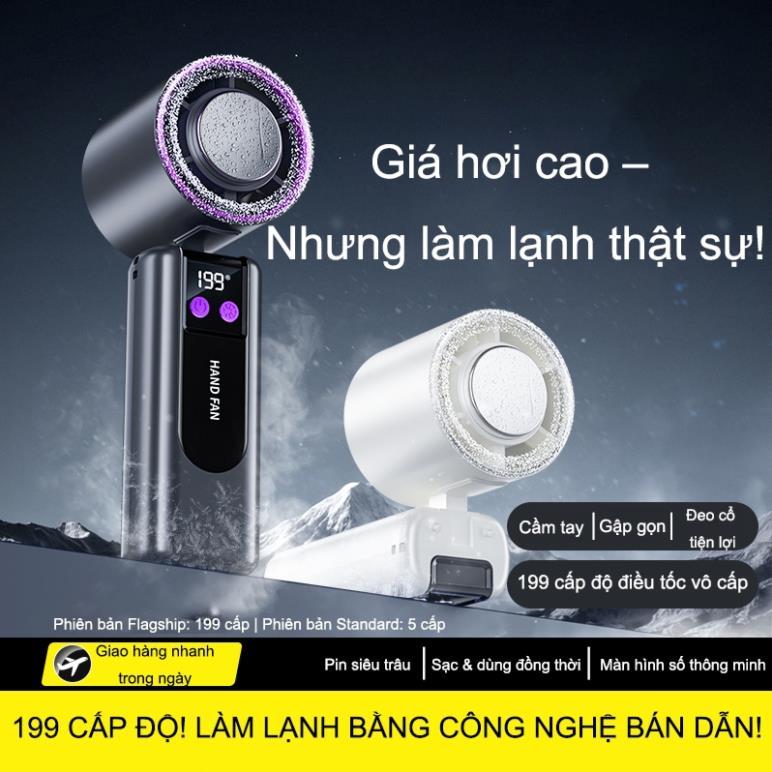 Quạt cầm tay G2 Quạt Sò Lạnh Cá Nhân - Quạt Tích Điện Mini, Làm Lạnh Tức Thì, Bảo Hành 90 Ngày