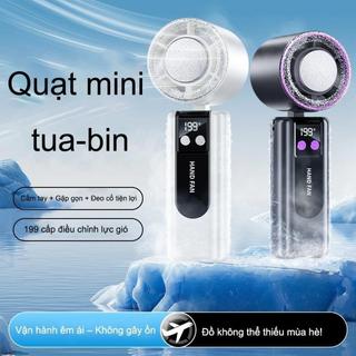 Quạt Bán Dẫn Làm Lạnh Ice Cool 199 Tốc Độ - Gấp Gọn Đeo Cổ Màn Hình LED, Quạt Mini Cầm Tay