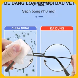 Khăn Lau Kính Nano Hộp 100 Miếng Khăn Giấy Chống Bám Hơi Nước, Giấy Lau Kính Chống Mờ Sương, Mồ Hôi