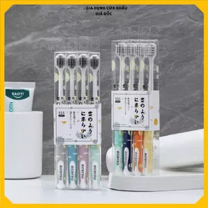 BỘ 4 BÀN CHẢI ĐÁNH RĂNG LÔNG TƠ MỀM - Chăm Sóc Răng Miệng Dịu Nhẹ