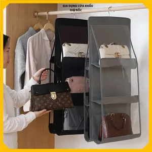 TÚI BẢO QUẢN TÚI XÁCH CHỐNG BỤI 6 NGĂN - Hàng Chuẩn Dày Dặn, Túi Treo Đựng Túi Xách Cao Cấp