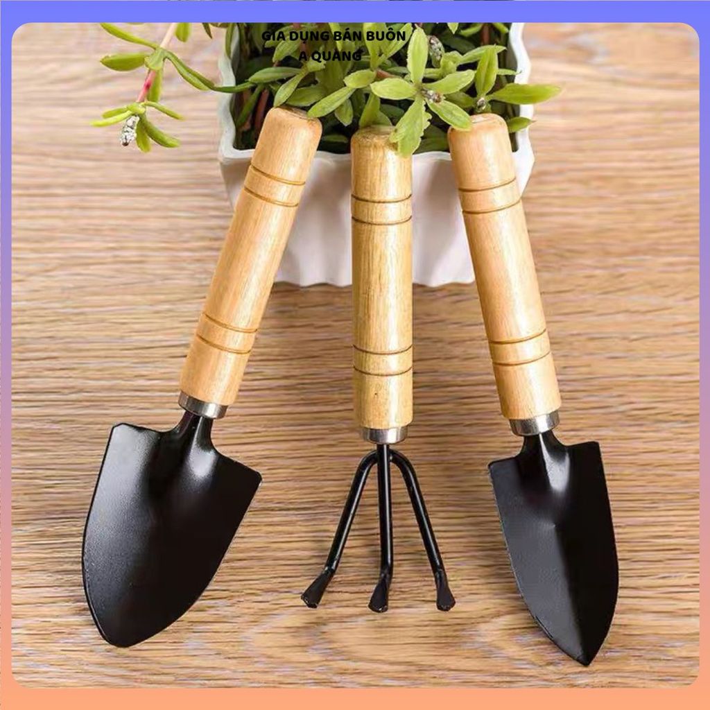 (COMBO 2) BỘ DỤNG CỤ LÀM VƯỜN 3 MÓN - Xẻng Làm Vườn Xới Đất Cào Đất Cao Cấp
