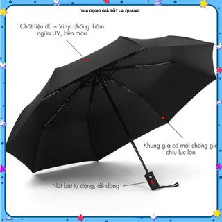 Ô DÙ CAO CẤP NAN THÉP CỨNG, Ô che nắng đóng mở tự động - Cherry shop