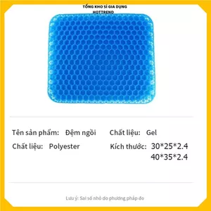 ĐỆM NGỒI GEL SILICON TỔ ONG CAO CẤP - Nệm Lót Ghế 3D Thoáng Khí Mềm Mại Chống Mỏi Lưng