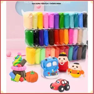 ĐẤT NẶN TỰ KHÔ NHIỀU MÀU CHO BÉ – BỘ 24 MÀU DẺO MỊN, An Toàn, Dễ Tạo Hình, Phù Hợp Cho Bé Sáng Tạo Nghệ Thuật