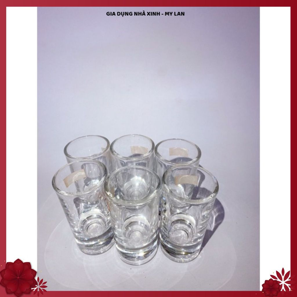(2 SET) BỘ 6 LY RƯỢU THỦY TINH NHỎ GỌN CAO CẤP, Ly Shot Uống Rượu Dày Dặn Loại Đẹp, Trong Suốt Sang Trọng, Dễ Sử Dụng