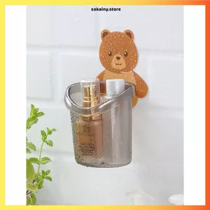 CỐC GẤU ĐỰNG KEM ĐÁNH RĂNG - Dán Tường Không Cần KhoAN, Giá Treo Bàn Chải Đánh Răng