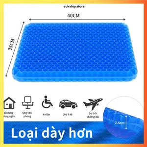 ĐỆM LÓT GHẾ GEL SILICON CAO CẤP - Thiết Kế Tổ Ong Thoáng Khí, Đệm Ngồi Văn Phòng