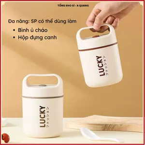 BÌNH Ủ CHÁO GIỮ NHIỆT lucky 500ml tặng kèm thìa