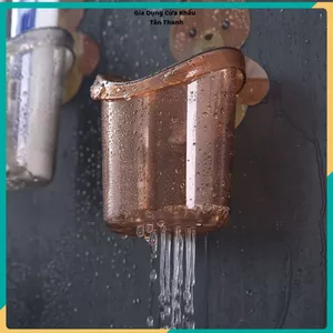 CỐC ĐỰNG BÀN CHẢI KEM ĐÁNH RĂNG DÁN TƯỜNG - Hình Gấu Tiện Lợi, Phụ Kiện Nhà Tắm