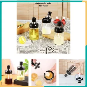 HŨ ĐỰNG GIA VỊ THỦY TINH KÈM THÌA - Lọ Đựng Gia Vị Cao Cấp, Dụng Cụ Nhà Bếp Tiện Lợi