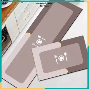 THẢM LAU CHÂN NHÀ BẾP SILICON CAO CẤP - Bộ 2 Tấm Siêu Thấm Hút, Chống Trượt Hiệu Quả