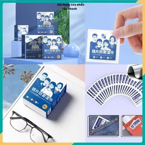 KHĂN LAU KÍNH NANO HỘP 100 MIẾNG KHĂN GIẤY CHỐNG BÁM HƠI NƯỚC - Khăn Lau Gương Kính Chống Mờ Hiệu Quả