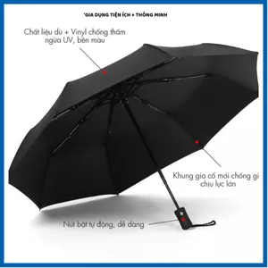 Ô DÙ CAO CẤP NAN THÉP CỨNG, Ô che nắng đóng mở tự động - Cherry shop