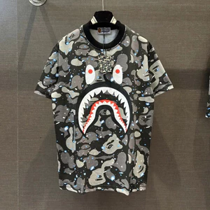 Bộ Quần Áo Nam Hè thêu Bape In Hình Cá Mập Siêu Chất, Bộ Quần Áo Boy Phố Chất Cotton Cao Cấp Hot 2025 Hot Trend 2026