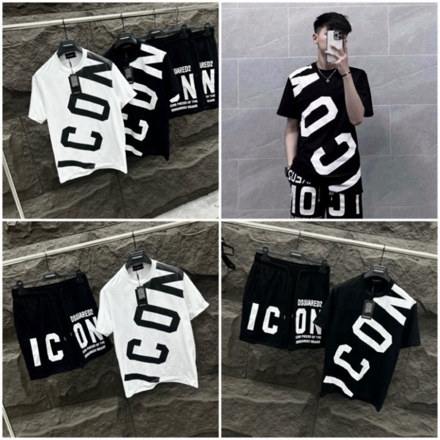 Bộ Quần Áo Thun DSQ Icon Vẩy Sơn Siêu Hot Chất Poly Mát, Bộ Quần Áo Nam Boy Phố Icon Vẩy Sơn Hàng Siêu Cấp Hot Hit 2024