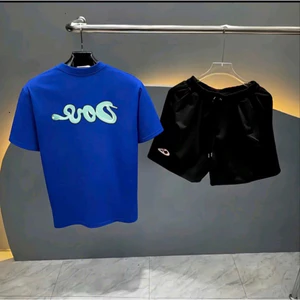 Bộ Thun Nam Cổ Tròn Thêu Con Rắn Cotton Thoáng Mát Mặc Cả Hè Hot Trend 2026