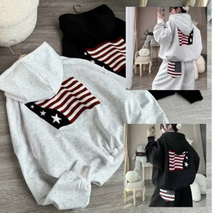 Bộ Cờ Mỹ Zip USA Chất Nỉ Cao Cấp Thêu Logo Quần Ống Suông Thời Thượng Sang Trọng, Bộ Đồ Nam Nữ Xu Hướng 2025 Hot Trend 2