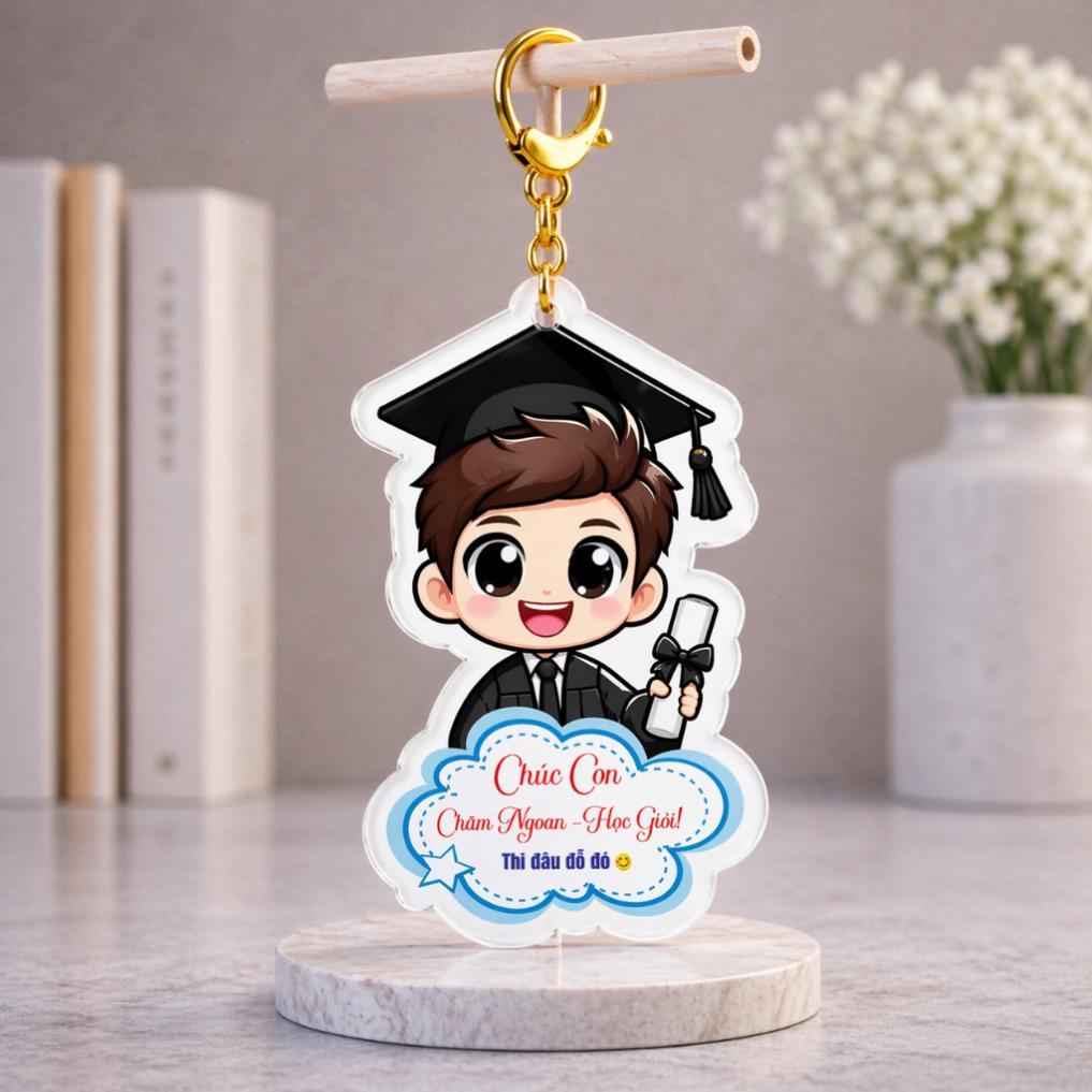 Combo 30 móc khoá 2 mặt bóng động lực ý nghĩa Học Sinh quà tặng của giáo viên cho học sinh mùa thi, tốt nghiệp ra trường