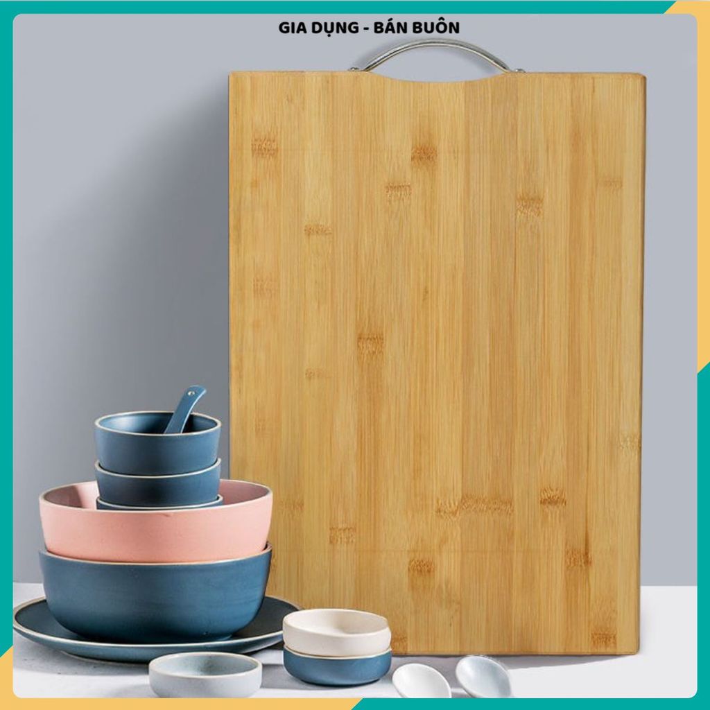 THỚT TRE TỰ NHIÊN BAMBOO CAO CẤP - Thớt Gỗ Hình Chữ Nhật 30x20cm Bền Đẹp An Toàn