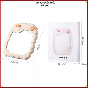 GƯƠNG ĐỂ BÀN VIỀN MÂY - Gương Decor Phòng Ngủ Treo Tường Họa Tiết Đáng Yêu