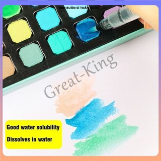 BỘ MÀU VẼ SOID WATER 36 MÀU - Hộp Thiếc Hồng Xanh Đẹp Mắt