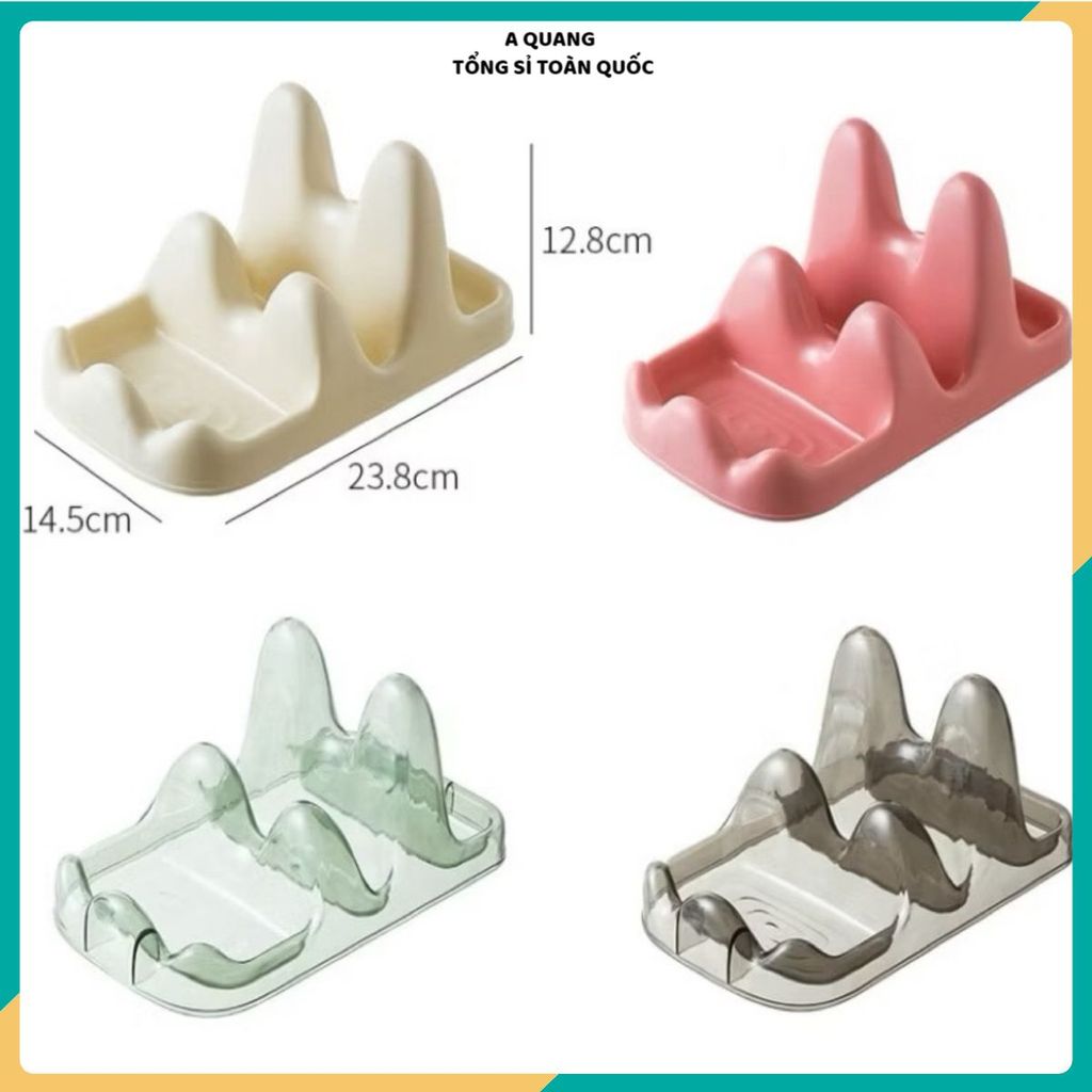 (COMBO 3) KHAY ĐỂ NẮP VUNG XOONG NỒI 3 NGĂN - Giá Kệ Gác Thìa Đũa Nấu Ăn Thông Minh