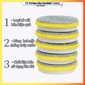 MIẾNG RỬA CHÉN BÁT 2 MẶT CÓ MÓC TREO - Làm Sạch Nhanh Không Trầy Xước
