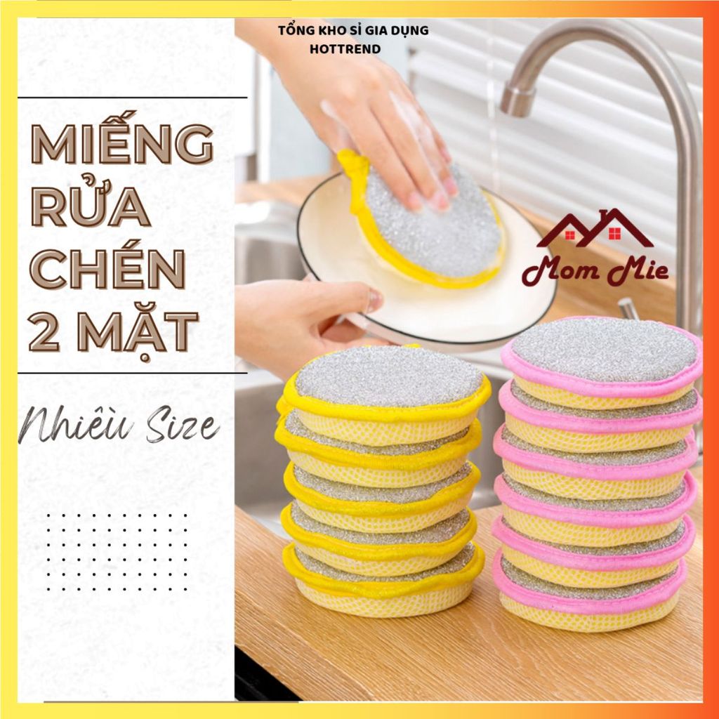 (COMBO 5) MIẾNG CỌ RỬA CHÉN BÁT 2 MẶT - Có Móc Treo Tiện Lợi Cao Cấp