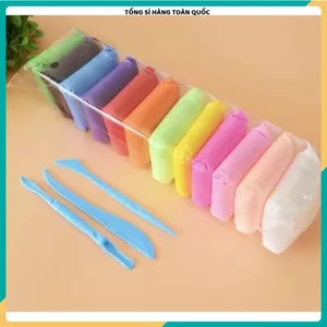ĐẤT NẶN AN TOÀN CHO BÉ 12 MÀU - ĐẤT SÉT TỰ KHÔ SIÊU NHẸ NẶN HÌNH CAO CẤP