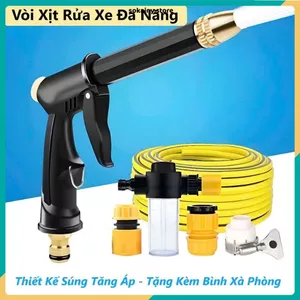 BỘ SÚNG XỊT NƯỚC TĂNG ÁP CAO CẤP - Dùng Rửa Xe Tưới Cây
